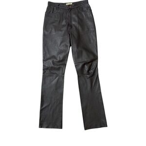 REM GARSON Pants Brown Vintage 80s 90s Brown Leather Trouser Pleated Size 10